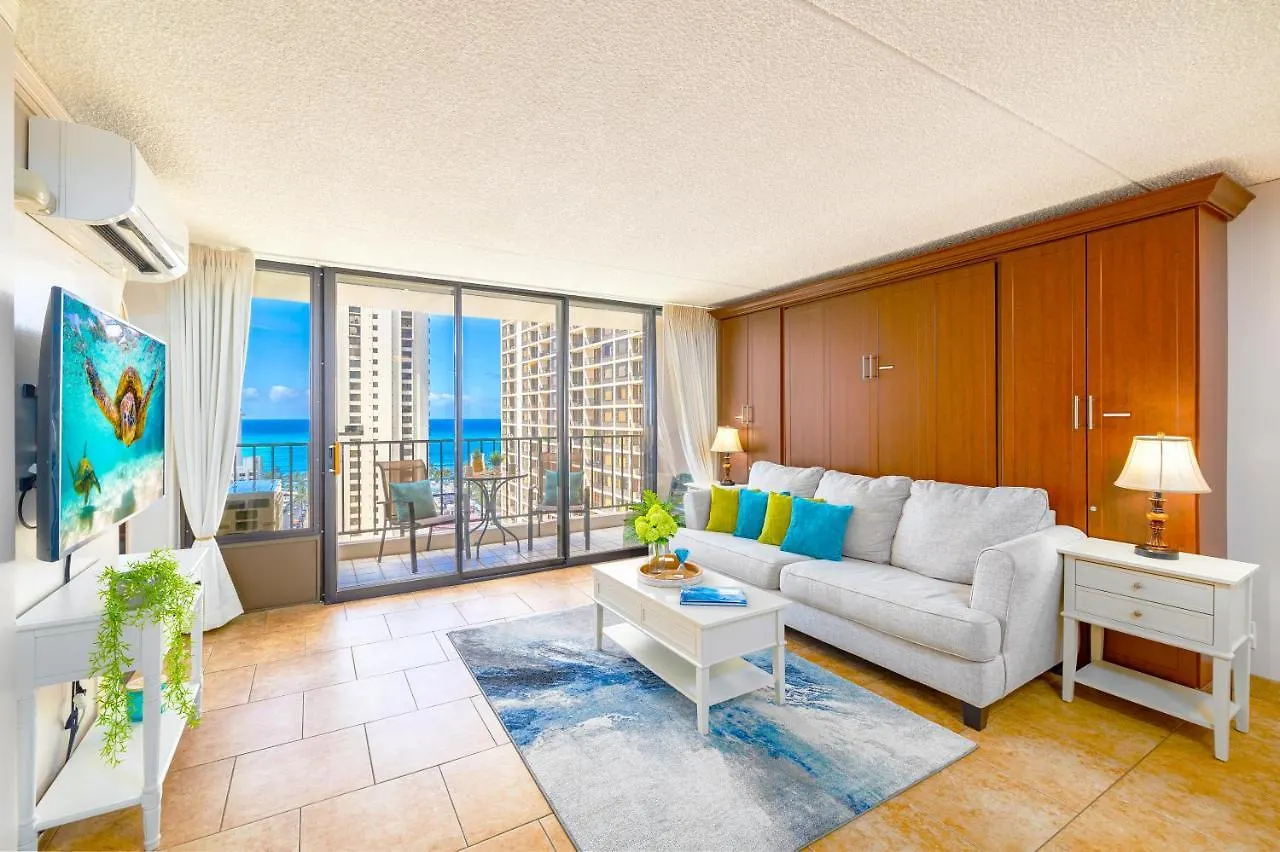 דירה הונולולו Beautiful Ocean View, Split Ac, 1 Block To Beach And Parking